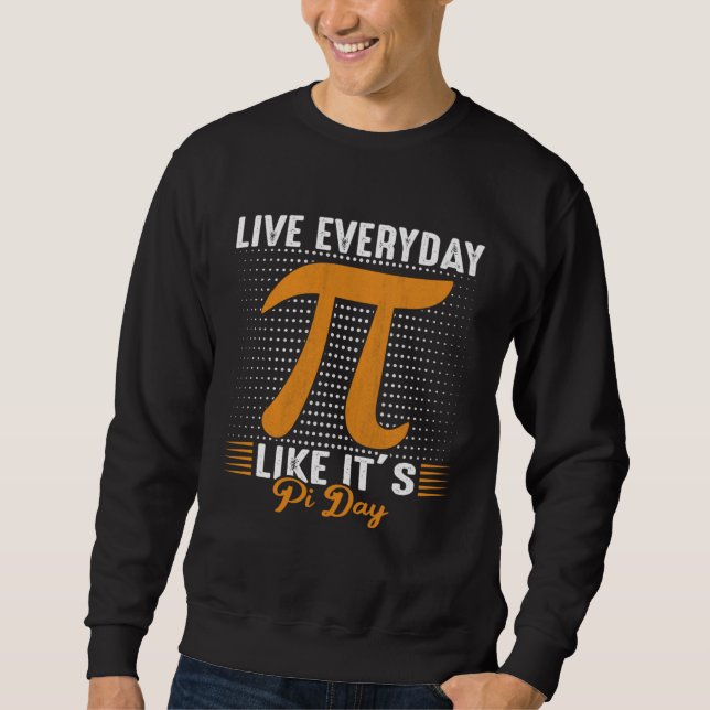 Happy Pi Day 3,14 Pi Number Pi Symbol Math Science Lång Ärmad Tröja (Framsida)
