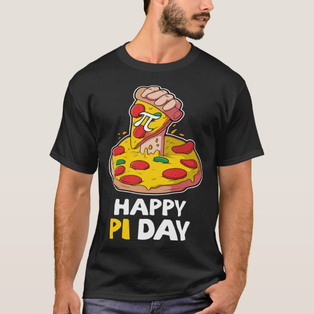 Happy Pi Day Pizza Geek Mathematic Nerds Funny Mat T Shirt (Framsida)