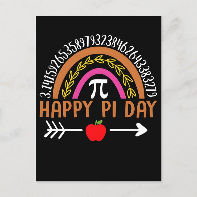 Happy Pi Day Shirt Design Print Template Helg Vykort (Framsida)
