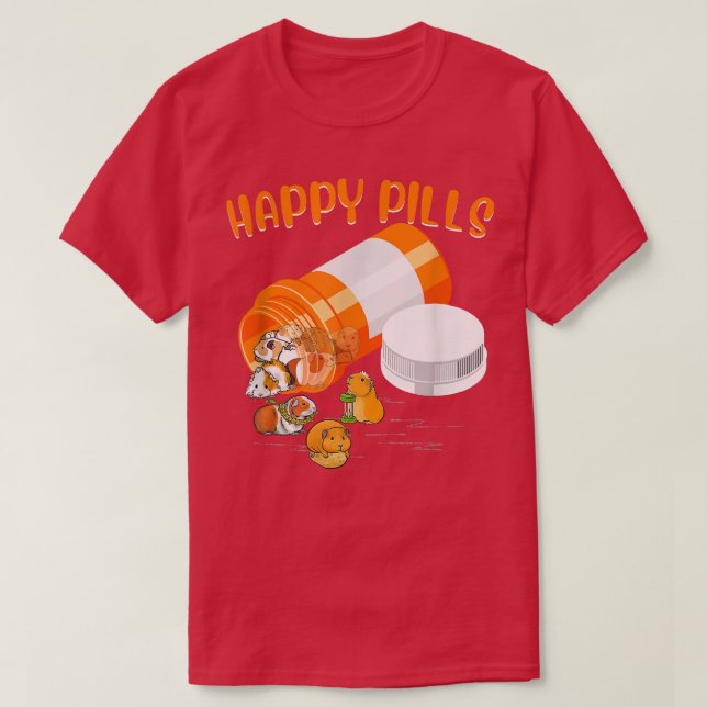 Happy Pill Guinea Pig 726 T Shirt (Design framsida)