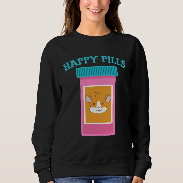 Happy Pills Medication Capsule Guinea Pig T Shirt (Framsida)
