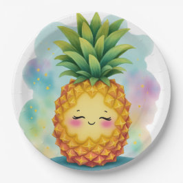 Happy Pineapple Paper Plates