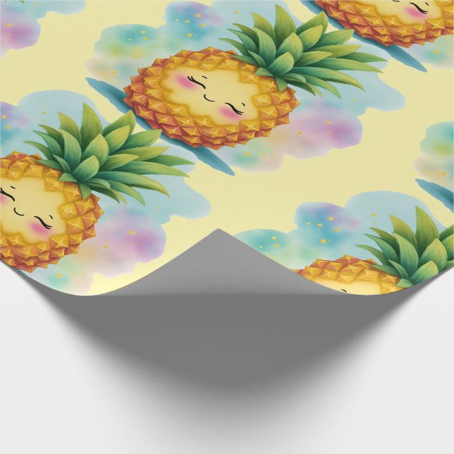 Happy Pineapple Wrapping Paper Presentpapper (Hörn)