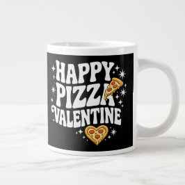 Happy Pizza Valentine Funny Pizza Love Design Jumbo Mugg