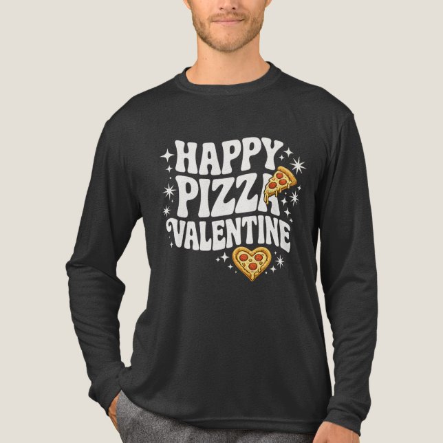 Happy Pizza Valentine Funny Pizza Love Design T Shirt (Framsida)