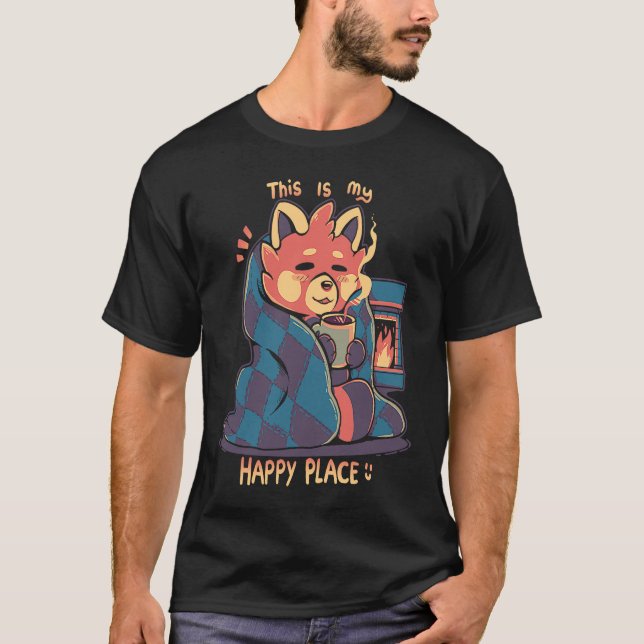 Happy Place at the Fireplace T Shirt (Framsida)