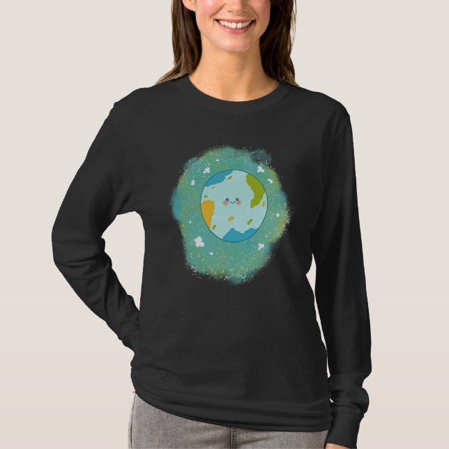 Happy Planet Happy Earth climate change T Shirt (Framsida)