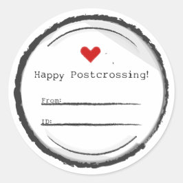Happy Postcrossing postcard stickers Runt Klistermärke
