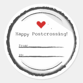 Happy Postcrossing postcard stickers Runt Klistermärke