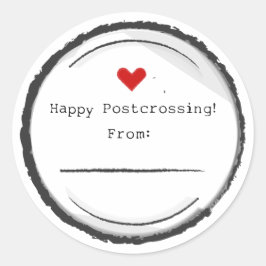 Happy Postcrossing postcard stickers Runt Klistermärke