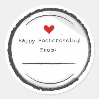 Happy Postcrossing postcard stickers Runt Klistermärke