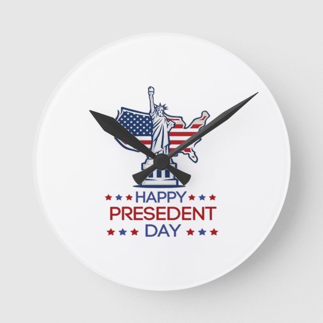 Happy presidents day 2026 Classic Rund Klocka (Framsida)