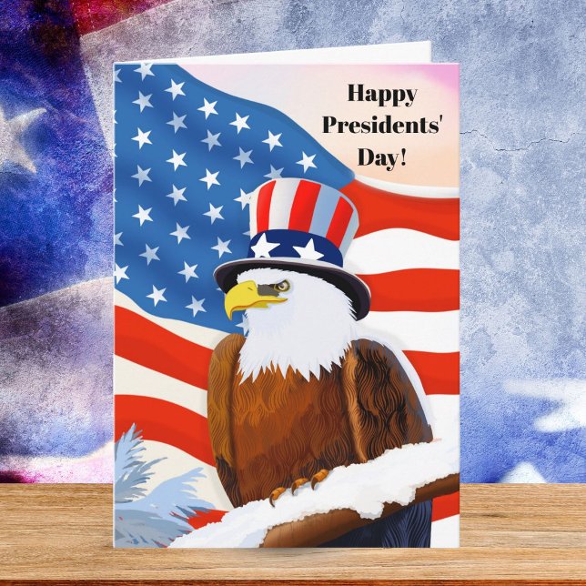Happy Presidents' Day Patriotic Bald Eagle Kort (Skapare uppladdad)