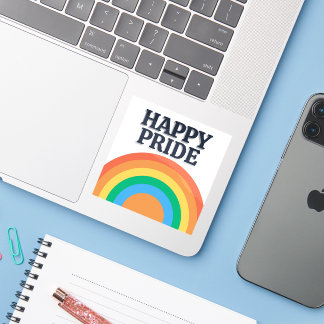 Happy Pride Minimalist Rainbow Sticker Klistermärken