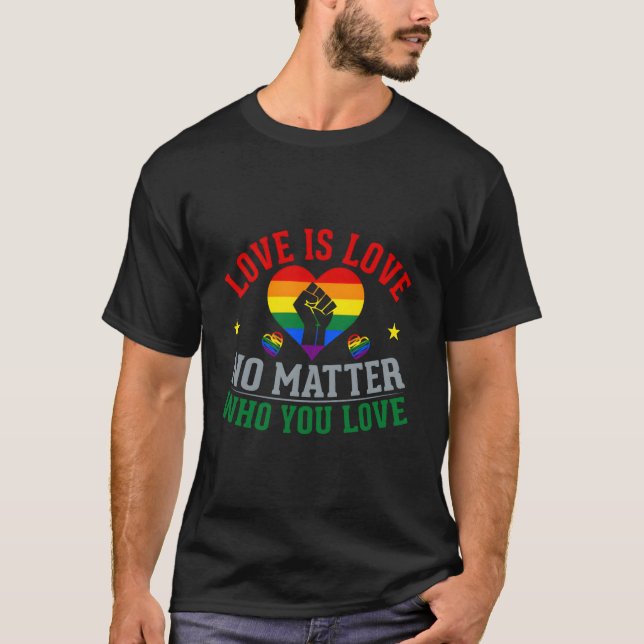Happy Pride Month Rainbow Flag For Proud Ally T Shirt (Framsida)