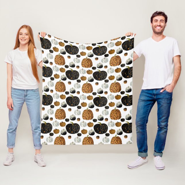 Happy print polka dots pumpkin  fleecefilt (På plats)
