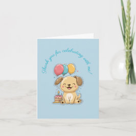 Happy Puppy, 1st Birthday, Folded Thank You Card Tack Kort
