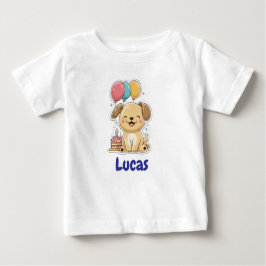 Happy Puppy, Boy, Let's Pawty, 1st Birthday  T Shirt
