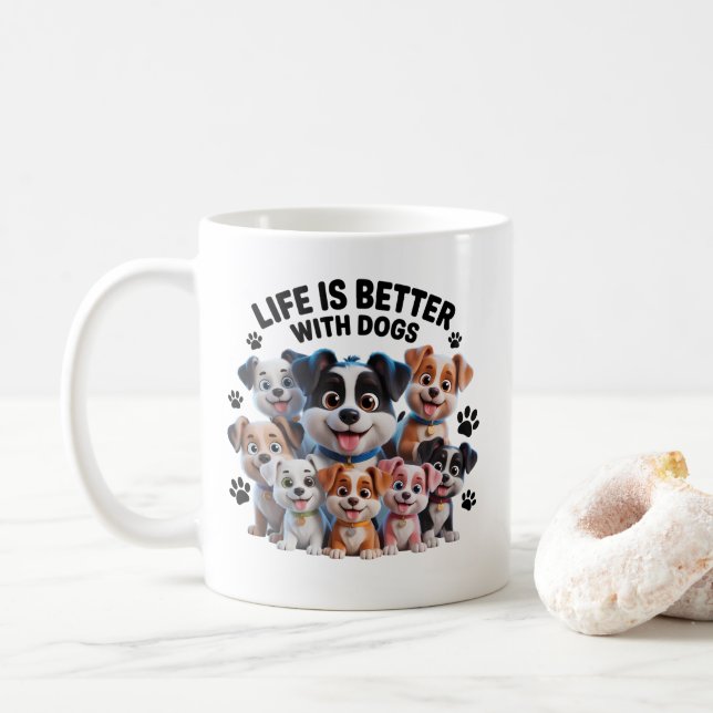 Happy Puppy Squad – Cute Dog Lovers Collection Kaffemugg (Med munk)
