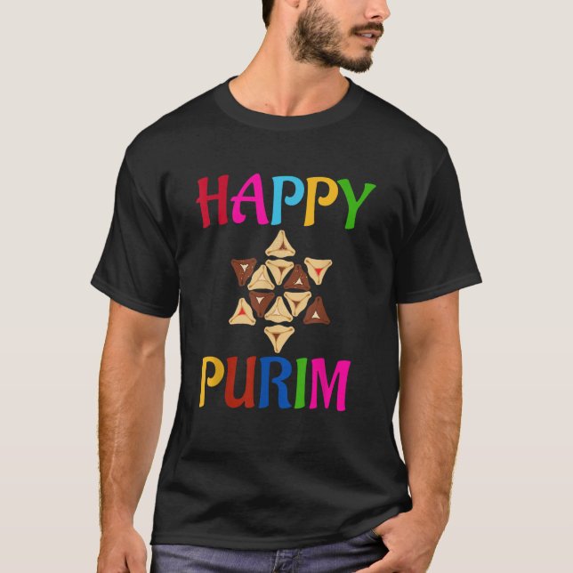 Happy Purim Costume funny Jewish  T Shirt (Framsida)