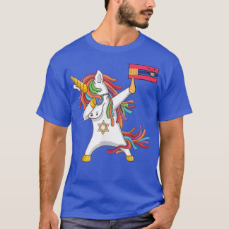 Happy Purim Day Costume Dabbing Unicorn Jewnicorn T Shirt