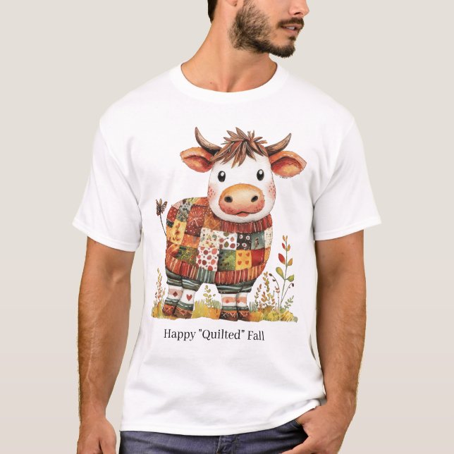 Happy "Quilted" Fall T Shirt (Framsida)