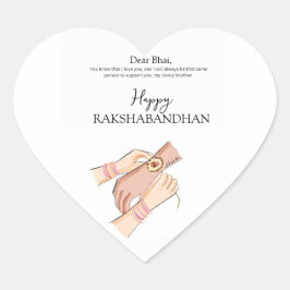 happy rakhi, rakshabandhan, indian festival, hjärtformat klistermärke