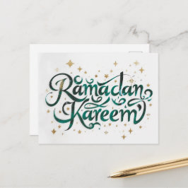 Happy Ramadan Mubarak Ramadan Kareem Gold Muslim Helg Vykort