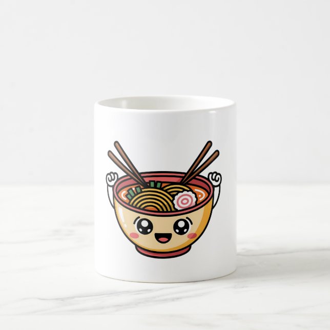 Happy Ramen Buddy Cute Food Character Sticker Kaffemugg (Center)