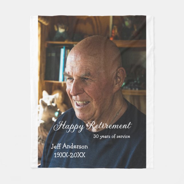 Happy retirement add name photo years of service r fleecefilt (Framsidan)