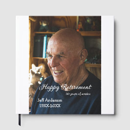 Happy retirement add name photo years of service r gästböcker