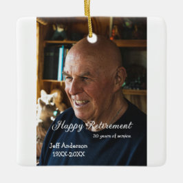 Happy retirement add name photo years of service r julgransprydnad keramik