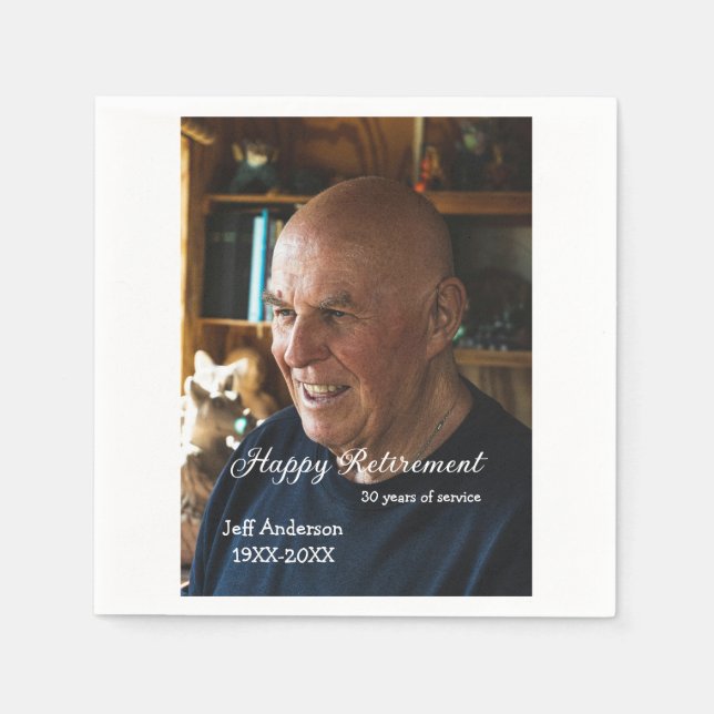 Happy retirement add name photo years of service r pappersservett (Framsidan)