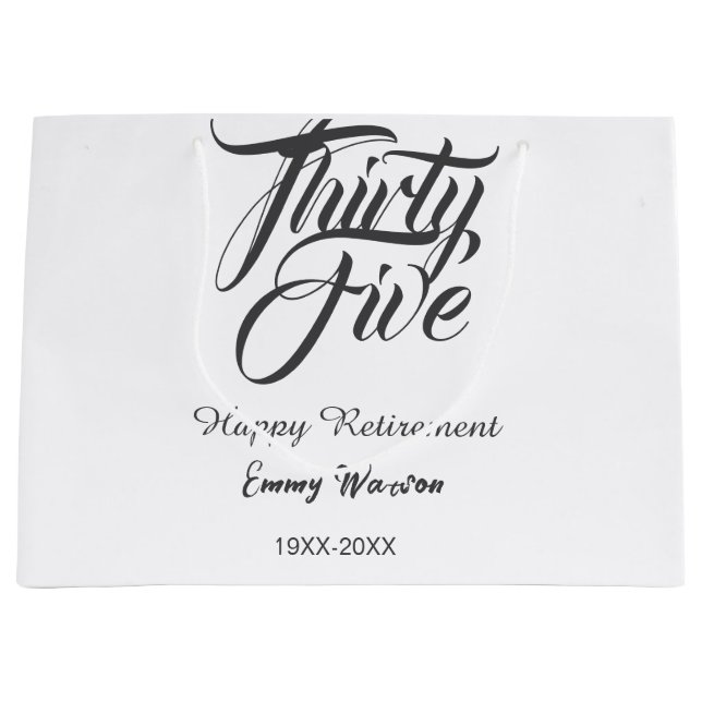 Happy retirement bold letter name year elegant sim (Framsidan)