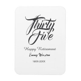 Happy retirement bold letter name year elegant sim magnet