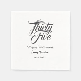 Happy retirement bold letter name year elegant sim pappersservett