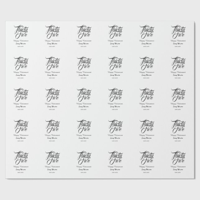 Happy retirement bold letter name year elegant sim presentpapper (Platt)