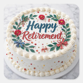 Happy  Retirement  Fyrkantigt Klistermärke