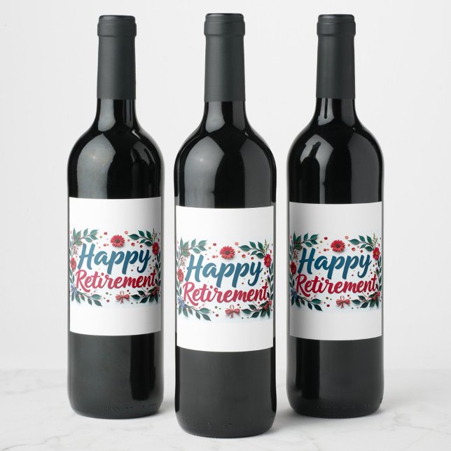  Happy Retirement Sticker Vinflaska Etikett (Happy Retirement Stickers for wine bottles!)