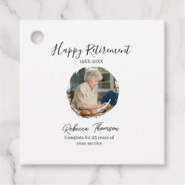 Happy retirement year name circle photo retired gåvor etiketter