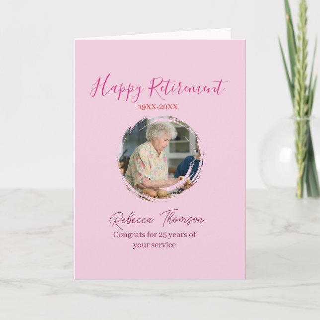 Happy retirement year name circle photo retired kort (Framsida)