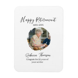Happy retirement year name circle photo retired magnet