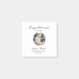 Happy retirement year name circle photo retired post-it block