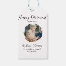 Happy retirement year name circle photo retired presentetikett