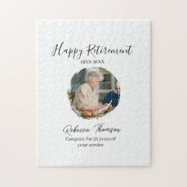 Happy retirement year name circle photo retired pussel