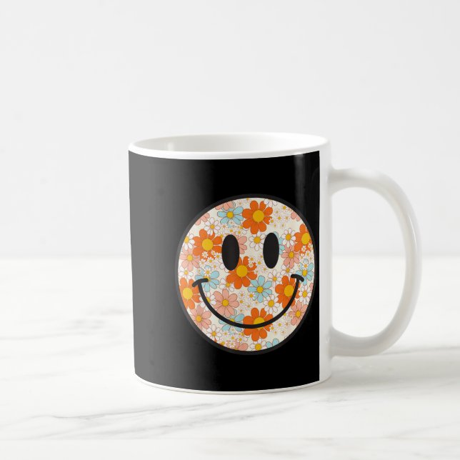 Happy Retro Daisy Smile Face Preppy Aesthetic Men  Kaffemugg (Höger)
