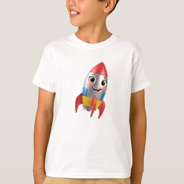 Happy Rocket 3D T Shirt (Framsida)