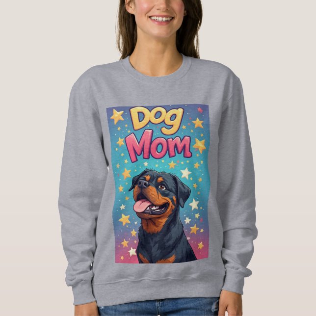Happy Rottweiler Dog Mom T Shirt (Framsida)