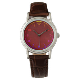 Happy Royal Crimson Velvet Texture Armbandsur