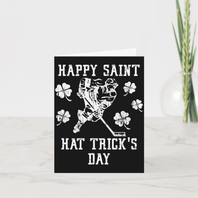 Happy Saint Hat Tricks Day St Patricks Day Funny  Kort (Framsida)